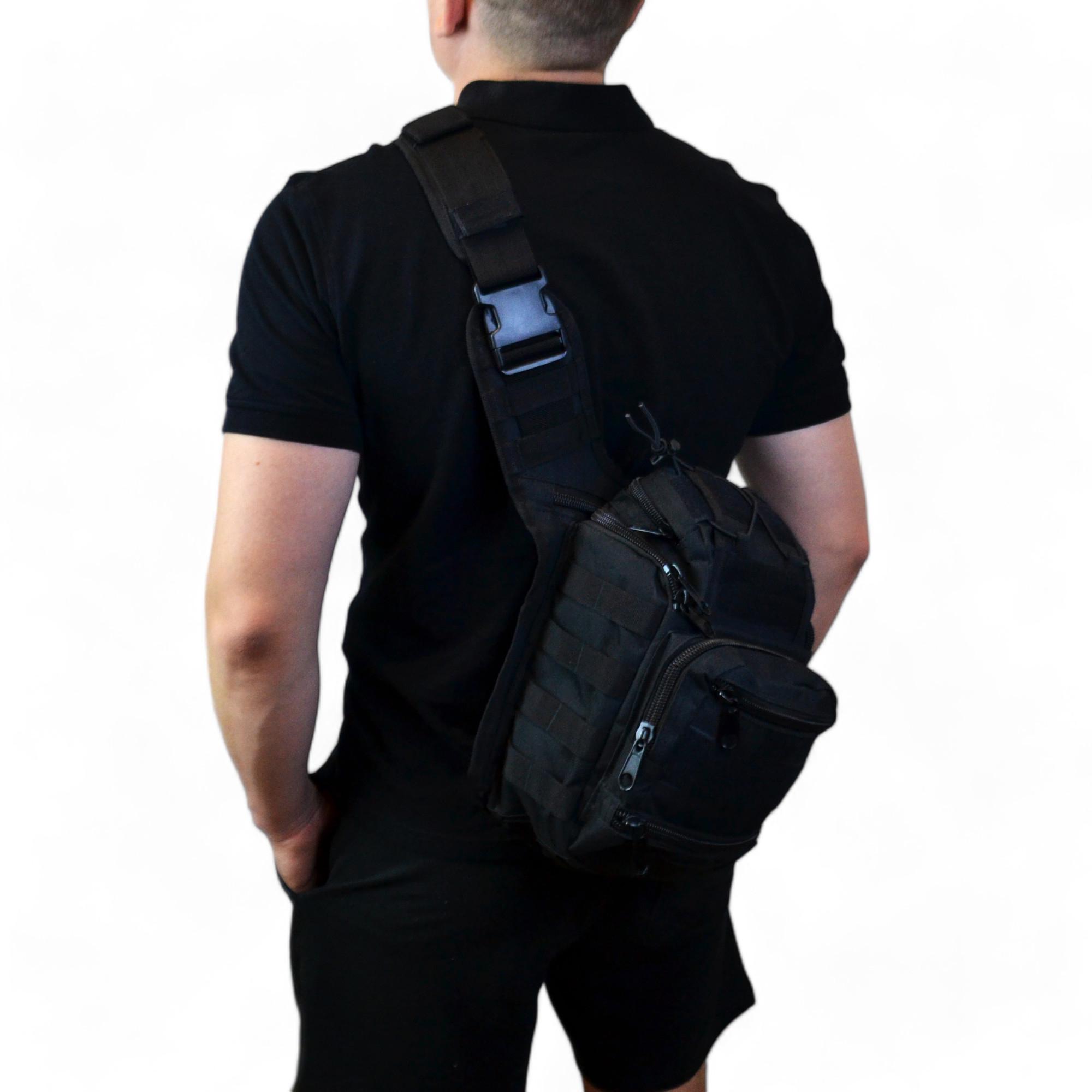 Сумка военная через плечо Черный (457026) - фото 4 Сумка военная через плечо Черный (457026) - фото 4