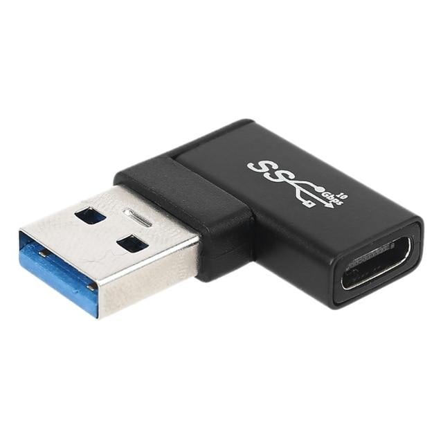 Переходник угловой USB Male-Type-С 3.1 Female 10Gbps eXpert Type-8 Black