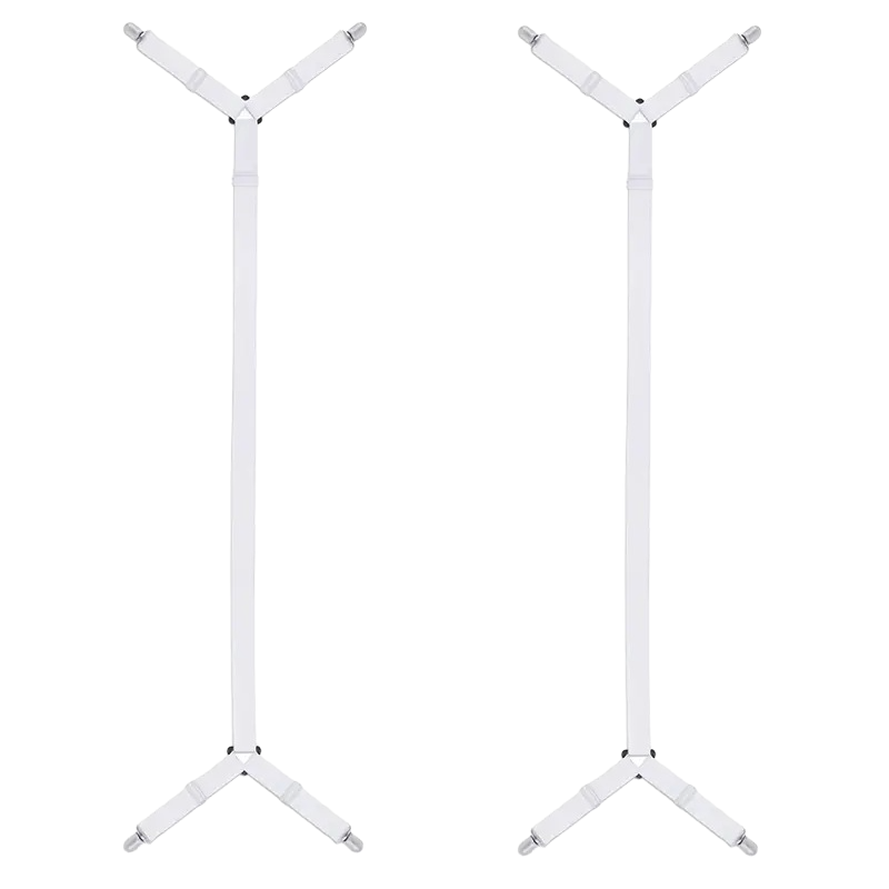 Фиксаторы для простыни регулируемые длинные 2 шт. Белый (29651)