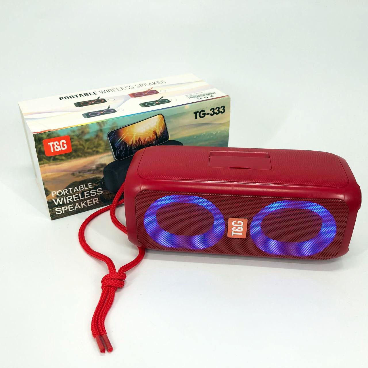 Портативна колонка TG333 2x5W з RGB підсвічуванням Червоний - фото 5