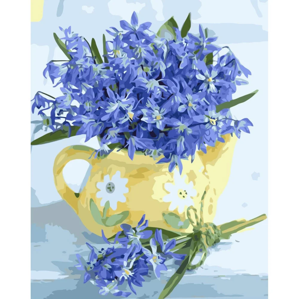 Картина по номерам Strateg Премиум Букет колокольчиков 40x50 см VA-3300