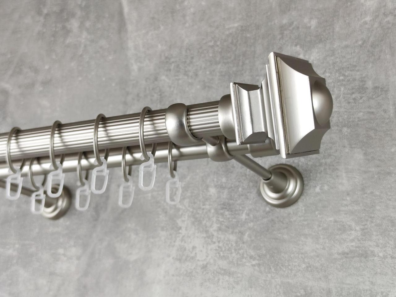 Карниз MStyle металлический для штор двухрядный Борджеза 25/19 мм рифленый 200 см Сатин (5021001)