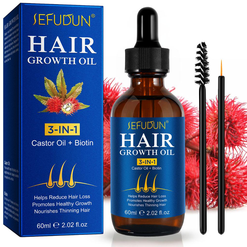 Олія для росту та зміцнення волосся Hair Growth Oil 3в1 Castor Oil/Biotin/Minoxidil 5% Sefudun 60 мл