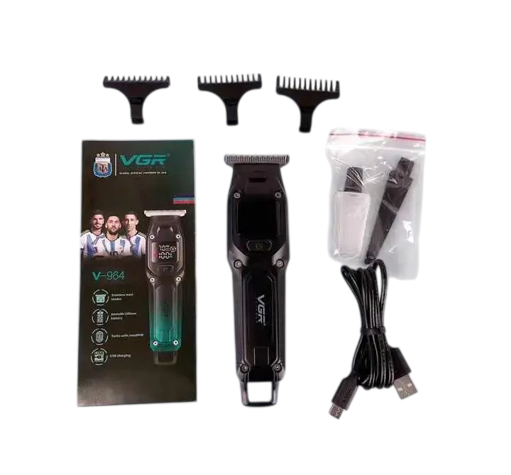 Тример для стрижки волосся VGR лезо з нержавіючої сталі зі знімними насадками-гребнями (V-964) Тример для стрижки волосся VGR лезо з нержавіючої сталі зі знімними насадками-гребнями (V-964)