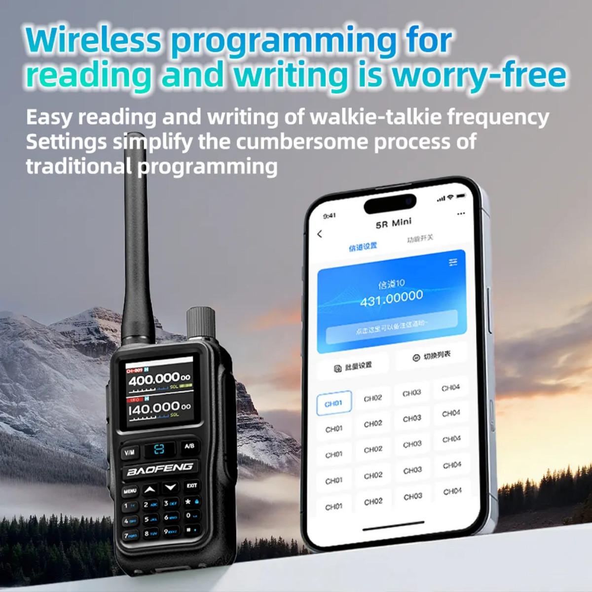 Мини рация Baofeng UV-5R Mini с Bluetooth Type-C зарядкой и быстрой настройкой частот (3056322298) - фото 3