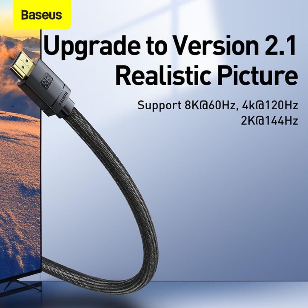 Кабель HDMI 2.1 8K BASEUS High Definition Series HDMI на HDMI Adapter Cable 1 м 8K HDMI2.1 Black - фото 12