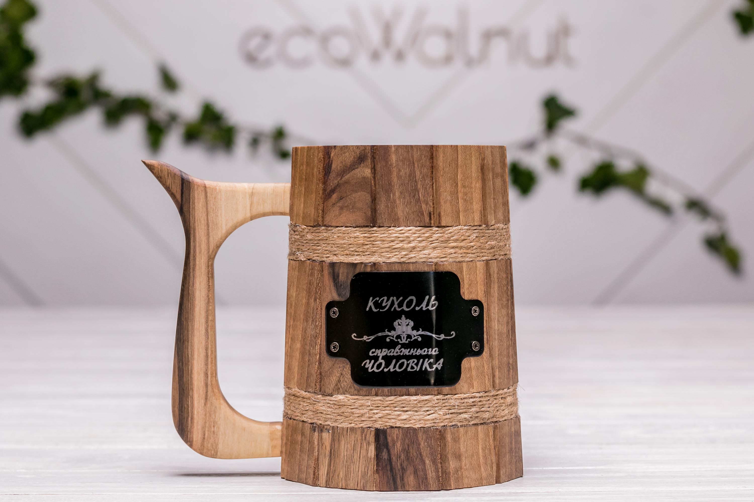 Бокал пивной EcoWalnut с гравированием сегментный конусный литровый (EK-30.2) - фото 10