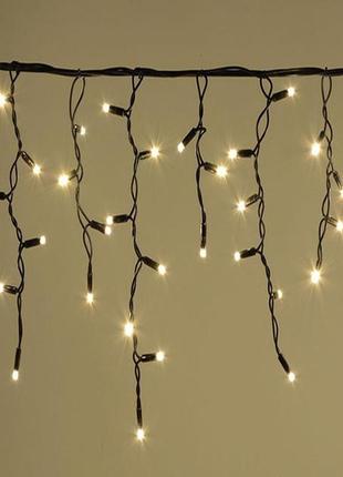 Гірлянда бахрома вулична професійна 240 LED 8 м Чорний дріт/Білий теплий (2408)