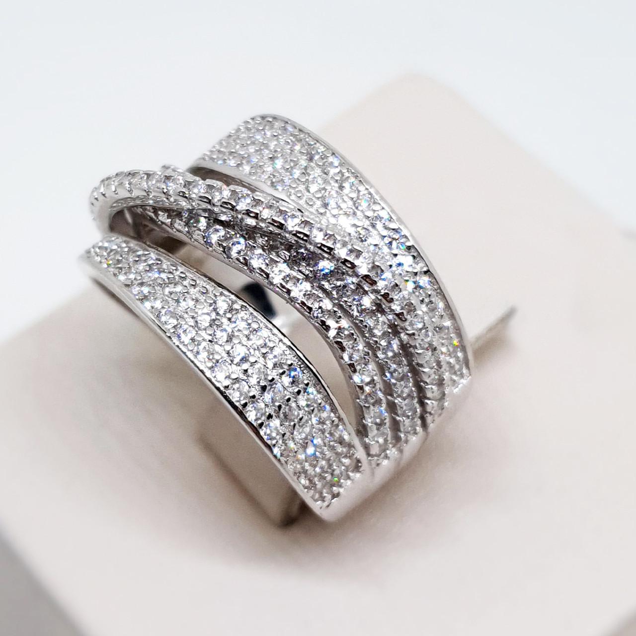 Кольцо серебряное с кубическим цирконием р. 17 6,64 г (1562231919)