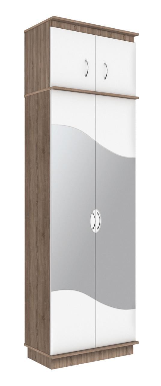 Прихожая МАКСИ-МЕбель Венеция 2 Шкаф 0,8м с зеркалом Дуб трюфель/Белый гладкий (11200) Прихожая МАКСИ-МЕбель Венеция 2 Шкаф 0,8м с зеркалом Дуб трюфель/Белый гладкий (11200)