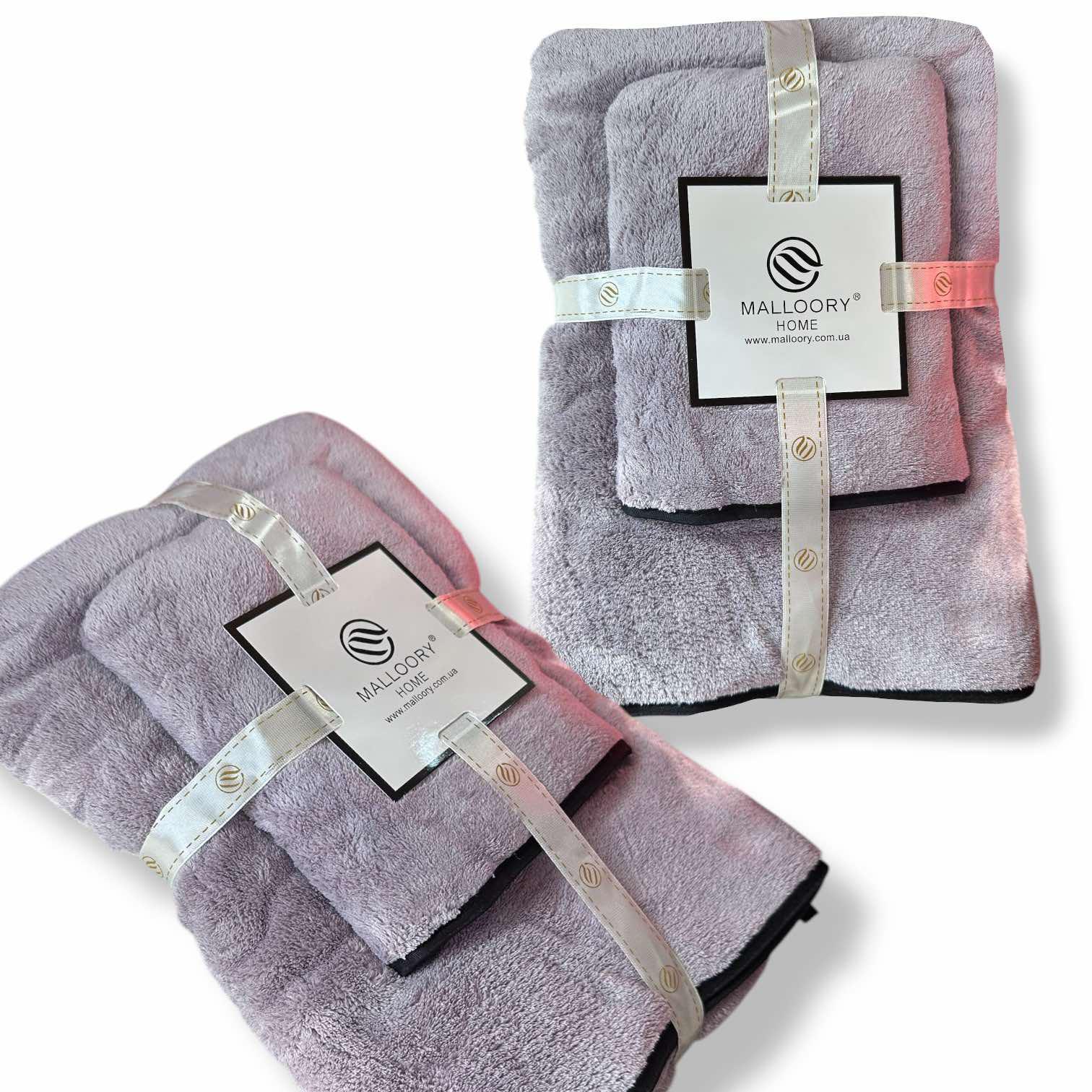 Комплект полотенец из микрофибры Malloory Home Сиреневый (6616-2) - фото 3