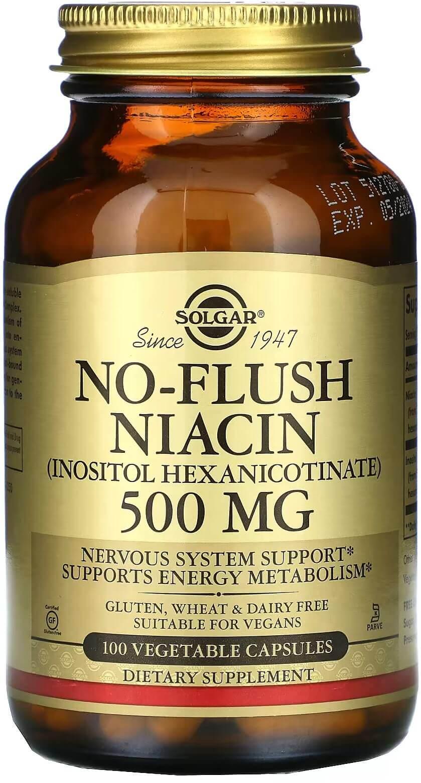 Ниацин B-3 Solgar No-Flush Niacin 500 мг 100 капс. (SOL-01911)