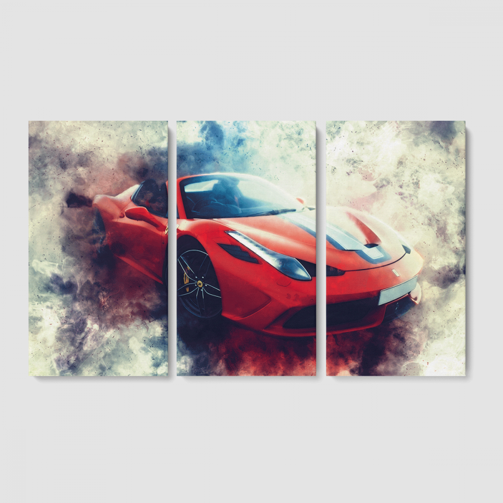 Модульная картина из трех частей Malevich Store Ferrari 126x80 см (MK311627)