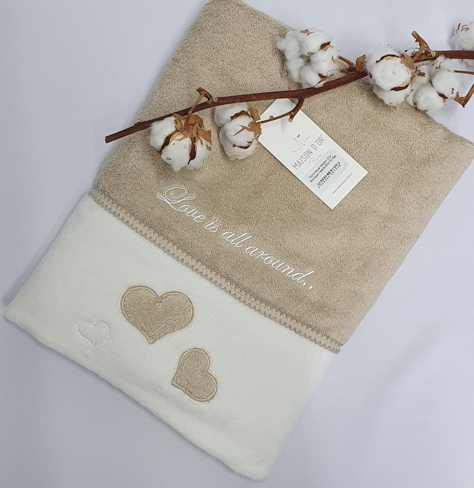 Полотенце Maison D'or Monique Hearts 85x150 Beige (CN2511)