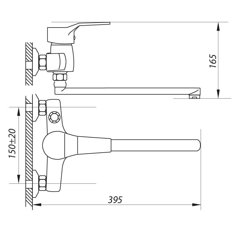 Змішувач для ванни поворотний Zerix NEO 048 - фото 2
