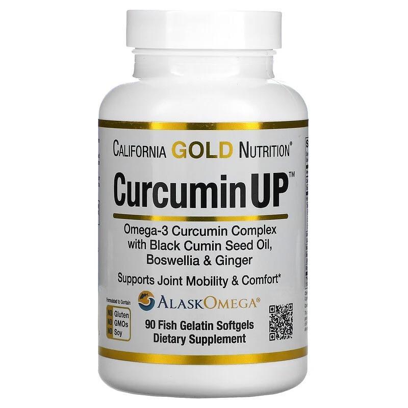 Комплекс із куркуміном та Омега-3 California Gold Nutrition Curcumin UP 90 капс. із риб'ячого желатину (1540148195)