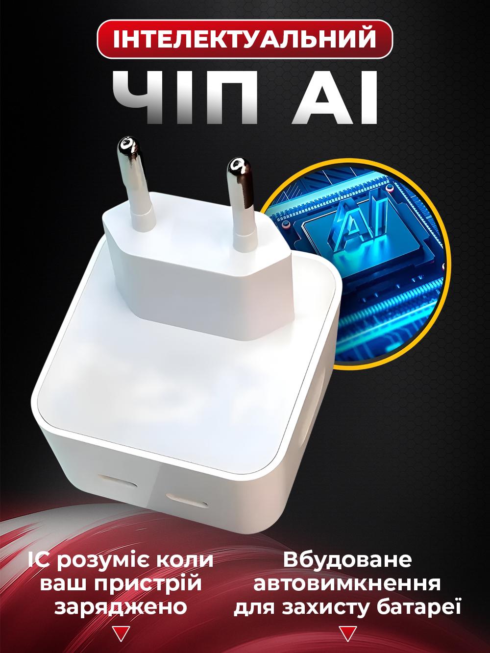 Зарядний пристрій Apple 35W Dual USB-C Port Power Foxconn із швидкою зарядкою (a1430996) - фото 5