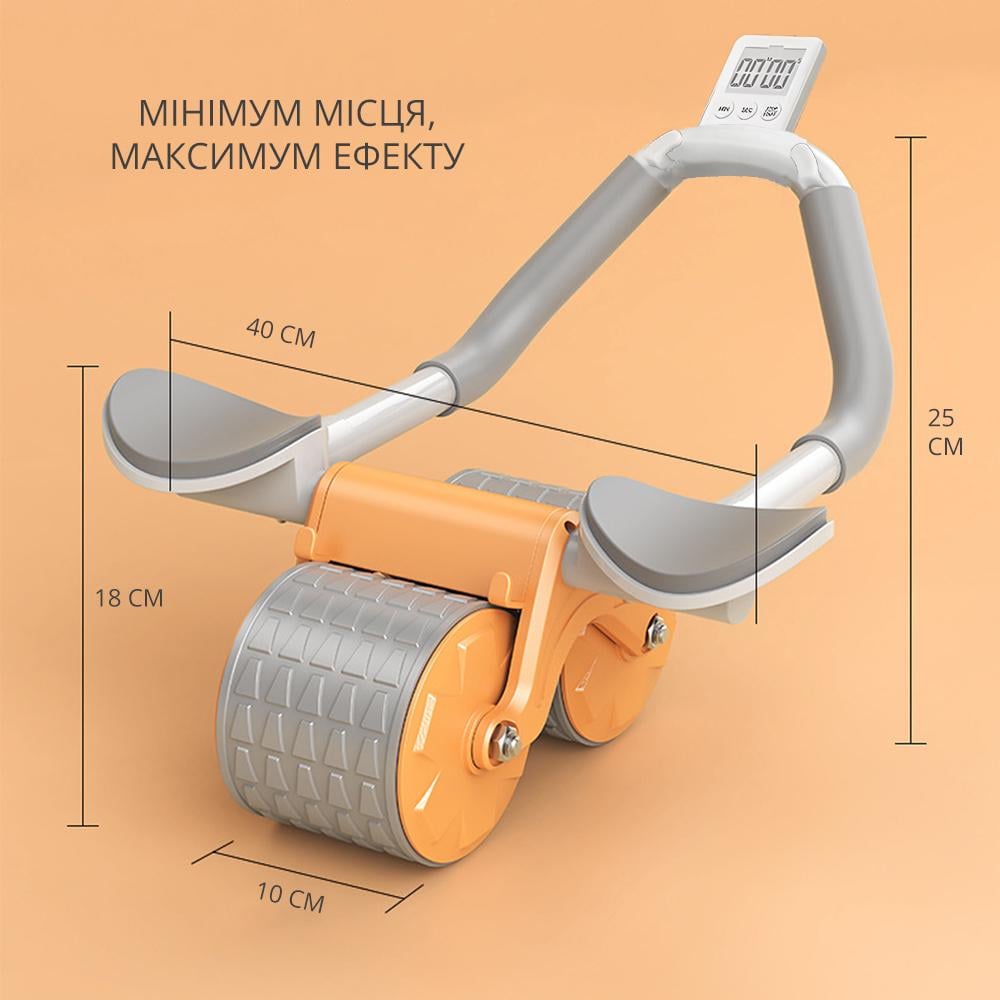 Колесо-тренажер Abs Wheel Roller фитнес-ролик для пресса/всего тела с держателем смартфона и счетчиком (00546) - фото 10