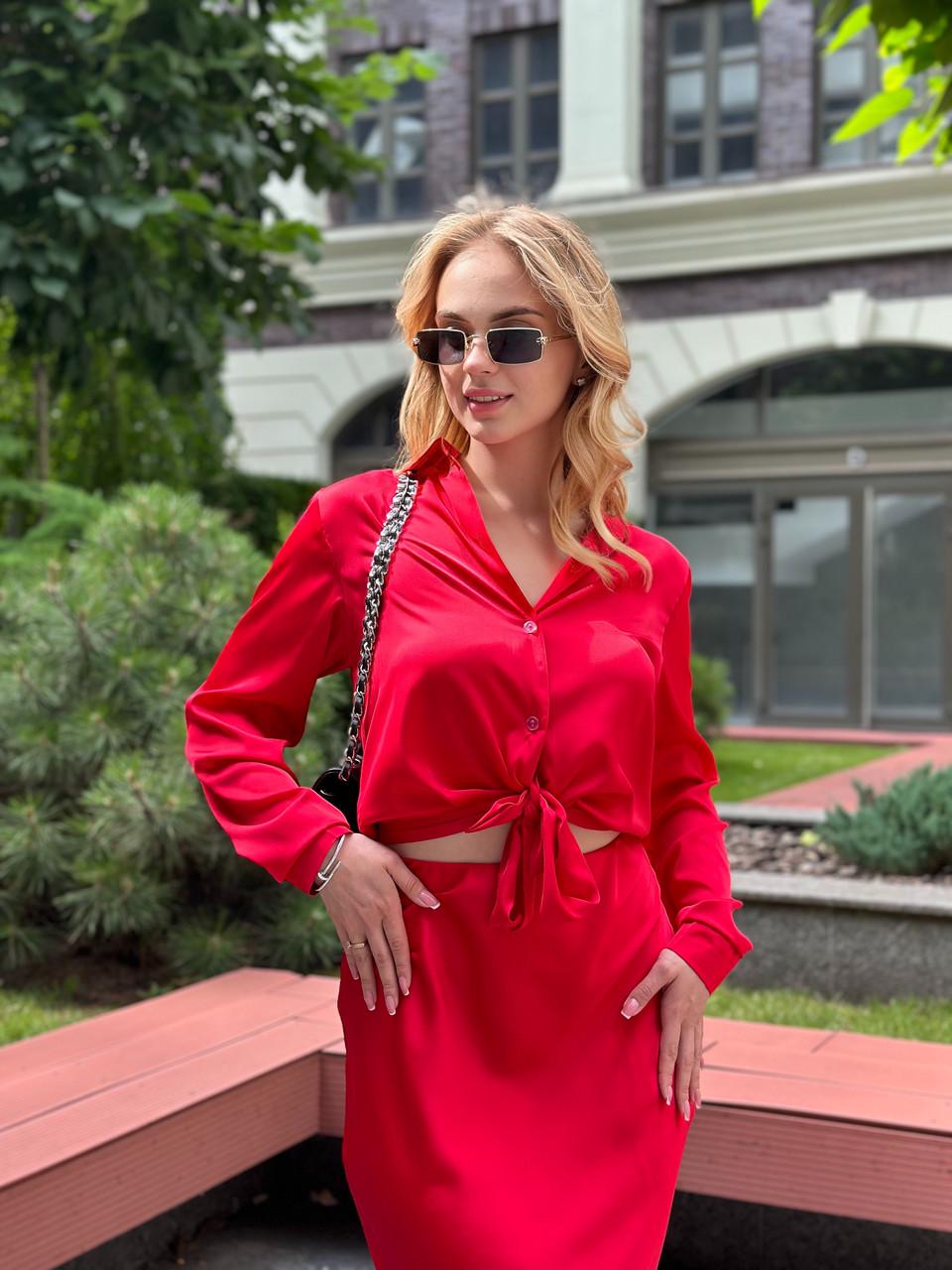 Жіноча блуза з шовку Армані M Червоний (2656491021) - фото 2