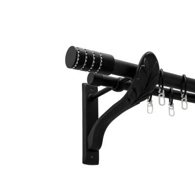 Карниз металлический Orvit Барамелла двухрядный ретро 25/19 мм 320 см Черный бархат (009-2770)