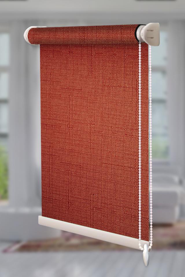 Рулонная штора Лен открытого типа 37,5х170 см Терракотовый (Len-RSS-01-2697)