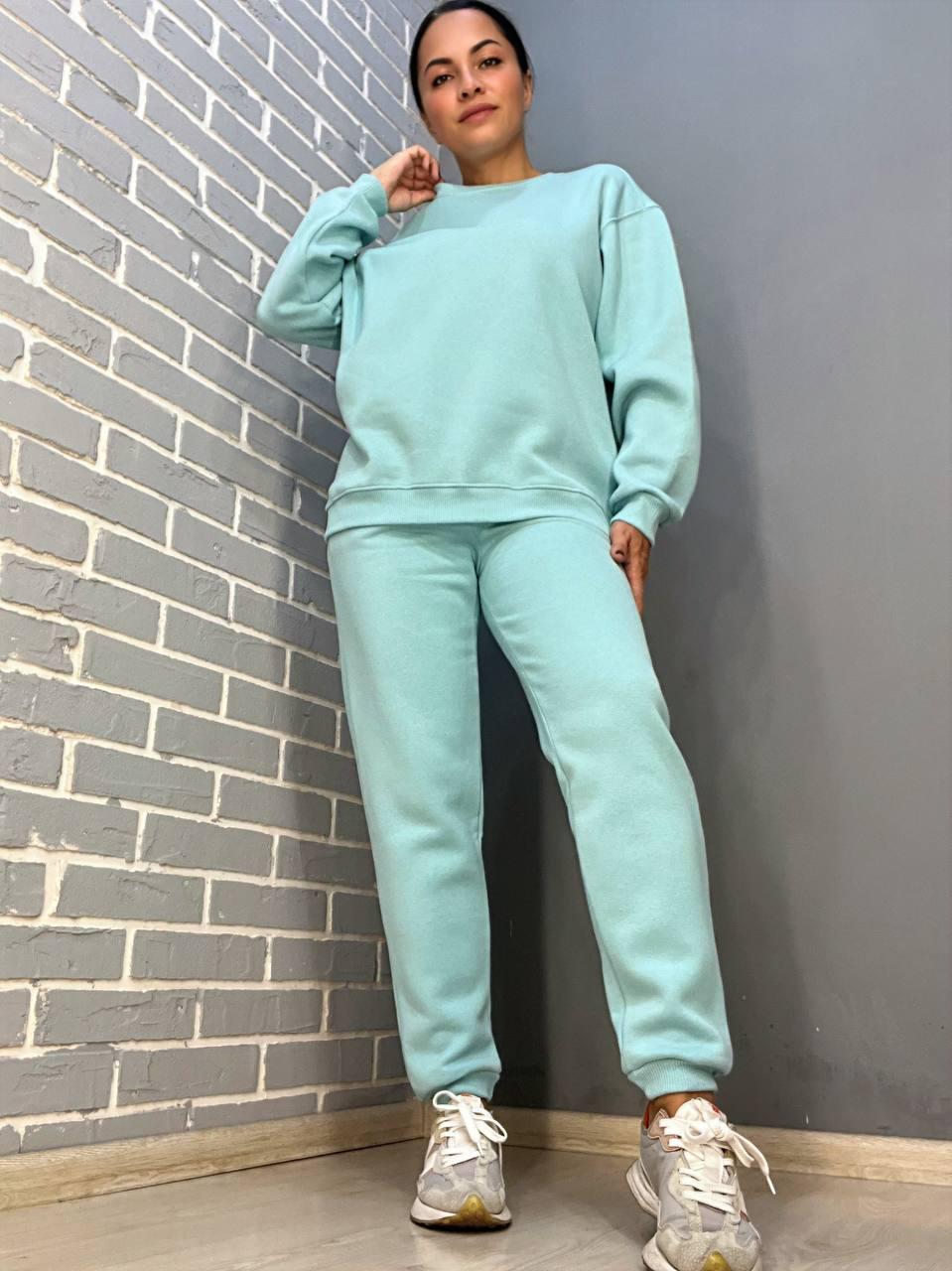 Свитшот женский PEPPER MINT 24-14 базовый простой удлиненный оверсайз S Бирюзовый (2864) - фото 2 Свитшот женский PEPPER MINT 24-14 базовый простой удлиненный оверсайз S Бирюзовый (2864) - фото 2