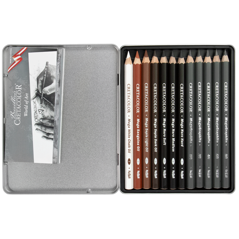 Набір олівців для рисунку Cretacolor X-SKETCH Mega Sketching 12 шт.
