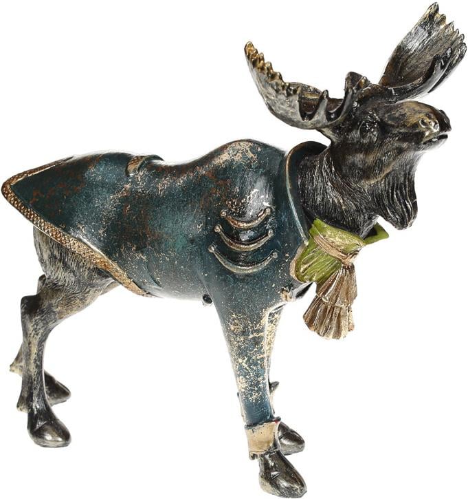 Декоративная статуэтка Лось в изумрудном пиджаке 30х15,5х27 см (BD-419-182)