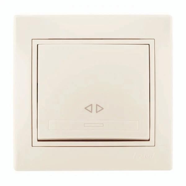 Выключатель промежуточный одноклавишный с вставкой Lezard Mira Кремовый (00000003328)