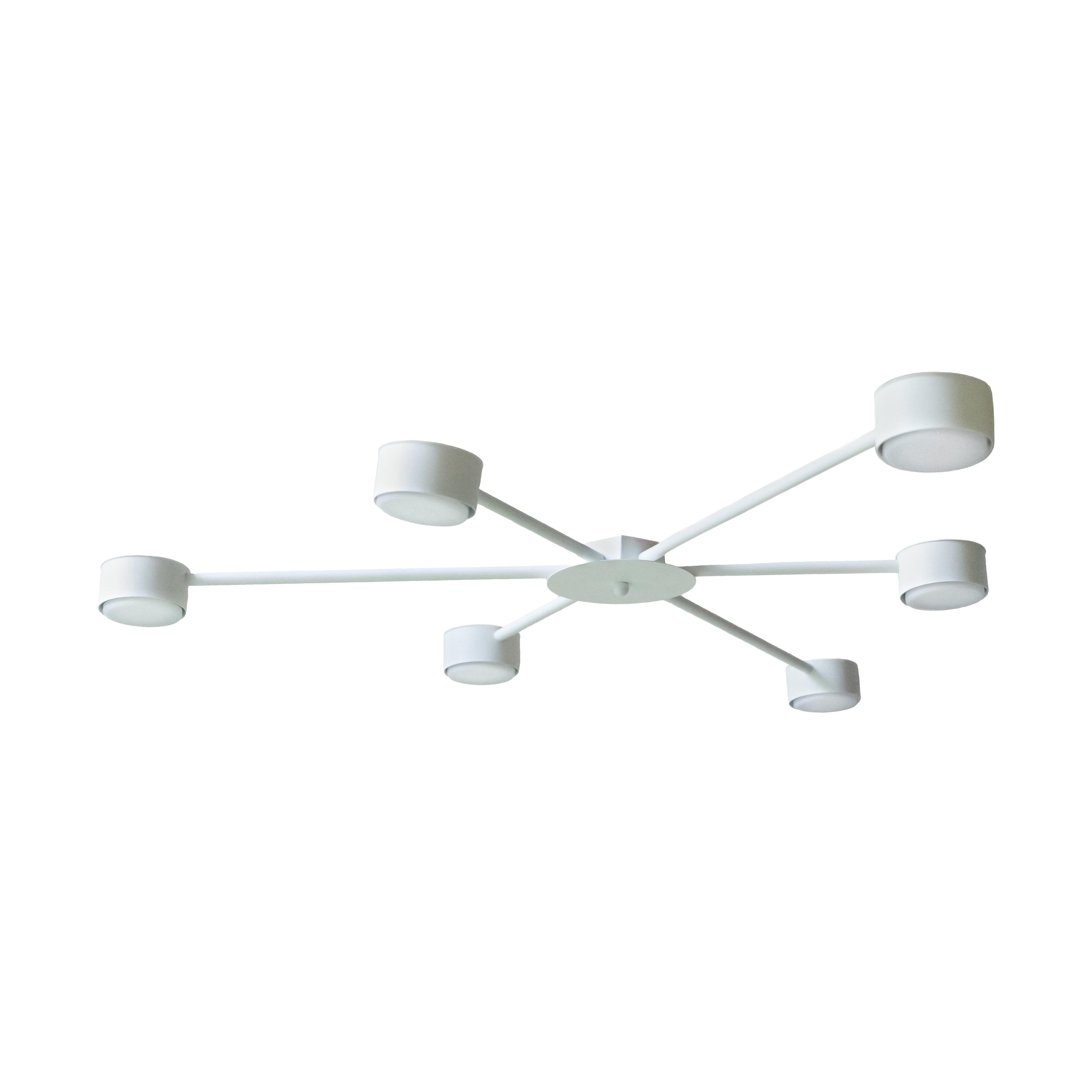 Люстра потолочная MSK Electric Space NL 8040-6 WH на шесть круглых плафонов под лампы GX53 Белый