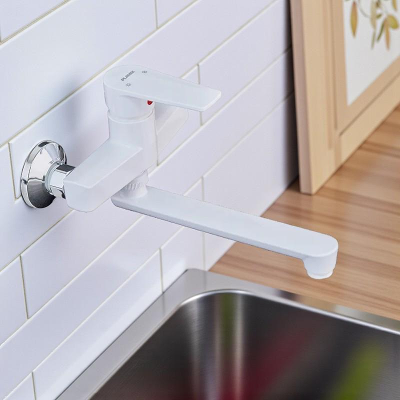 Смеситель для кухни PLAMIX OSCAR настенный однорычажный пластик Белый (b-PM0644) - фото 4 Смеситель для кухни PLAMIX OSCAR настенный однорычажный пластик Белый (b-PM0644) - фото 4