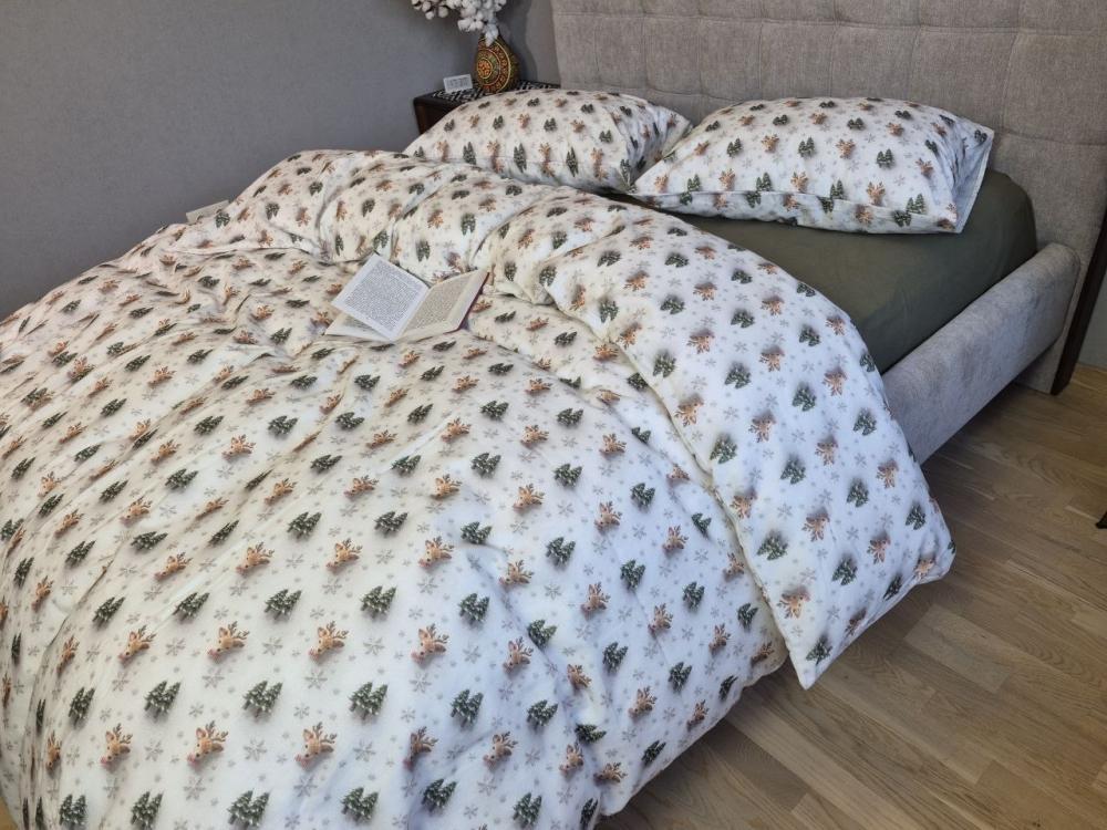 Комплект постельного белья Бемби фланель евро/наволочки 50х70/70x70 см Хаки (51209)