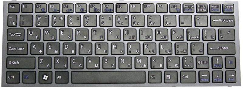 Клавиатура для ноутбука Sony Vaio VPC-YA Gray Frame Black