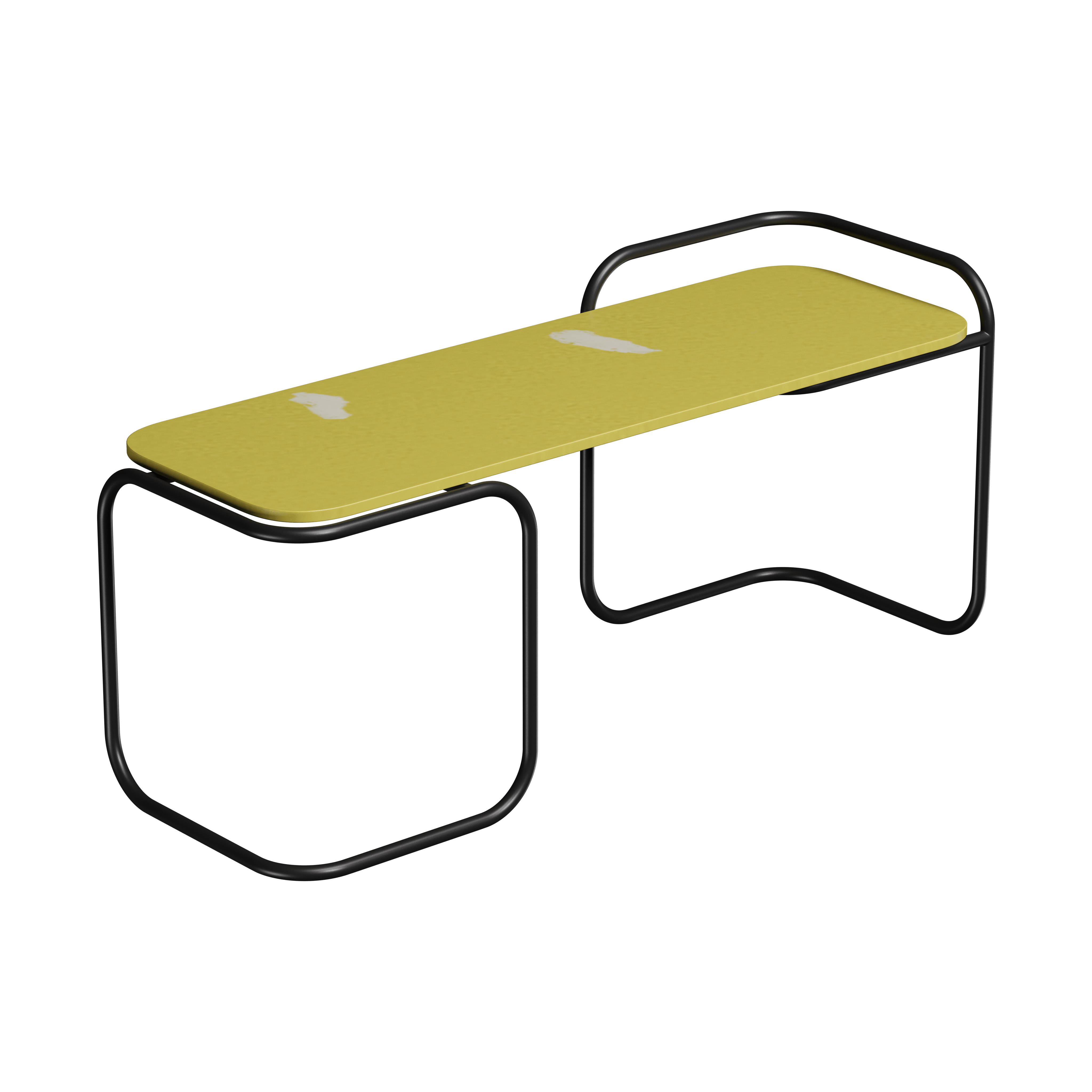 Лавка Recast Plastic жовта 120х50х45 см (LV300) - фото 1 Лавка Recast Plastic жовта 120х50х45 см (LV300) - фото 1