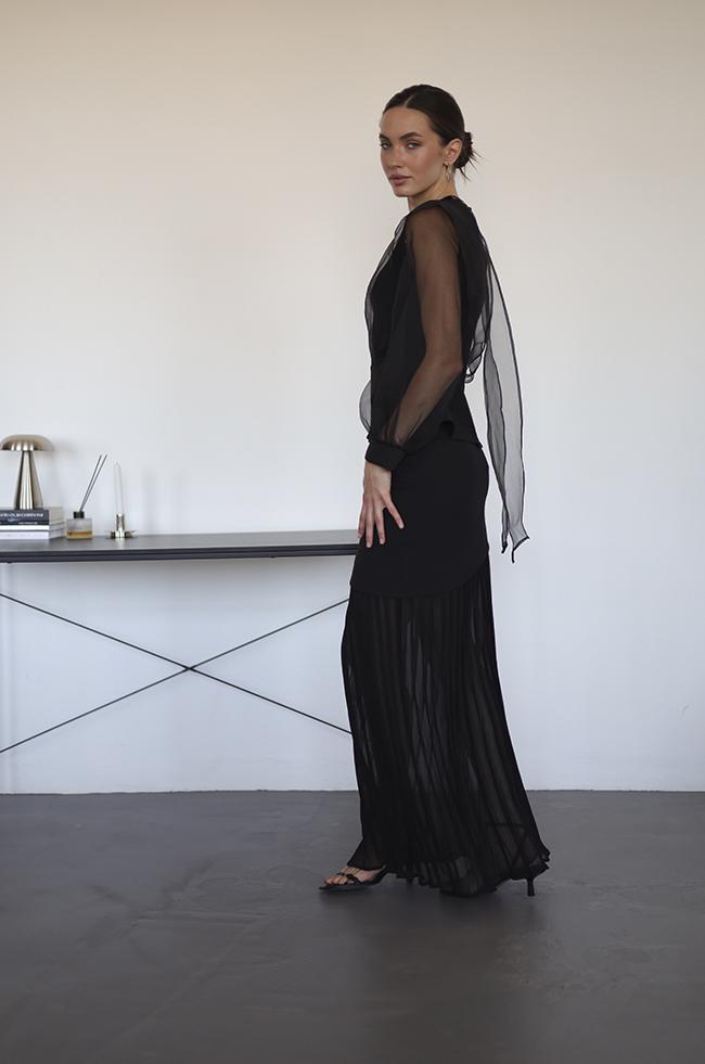 Юбка Lipar 0088 с высокой посадкой плиссе р. 44 Черный (16887465) - фото 2 Юбка Lipar 0088 с высокой посадкой плиссе р. 44 Черный (16887465) - фото 2