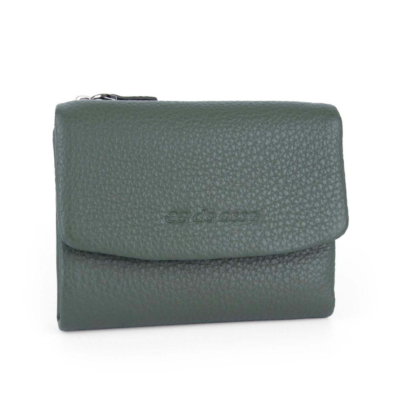 Кошелек женский кожаный DE ESSE LC69055-71 на магните Оливковый (2930719215)
