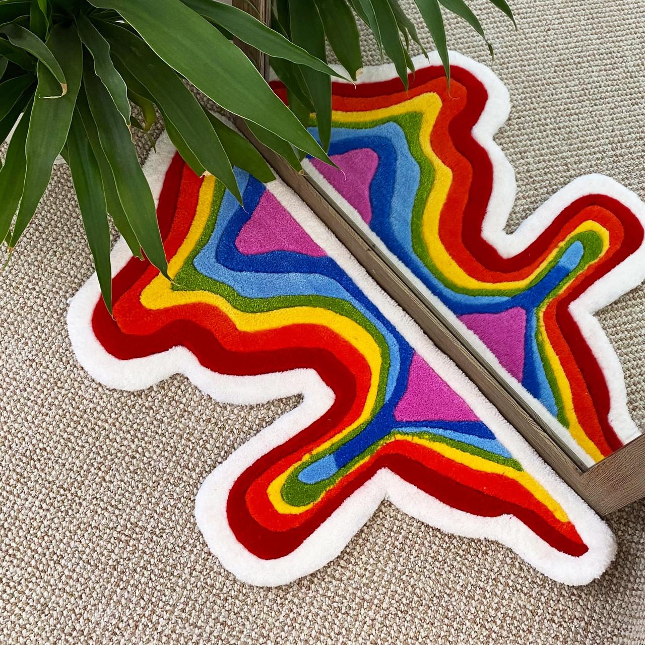 Ковер ручной работы Радуга 110х50 см