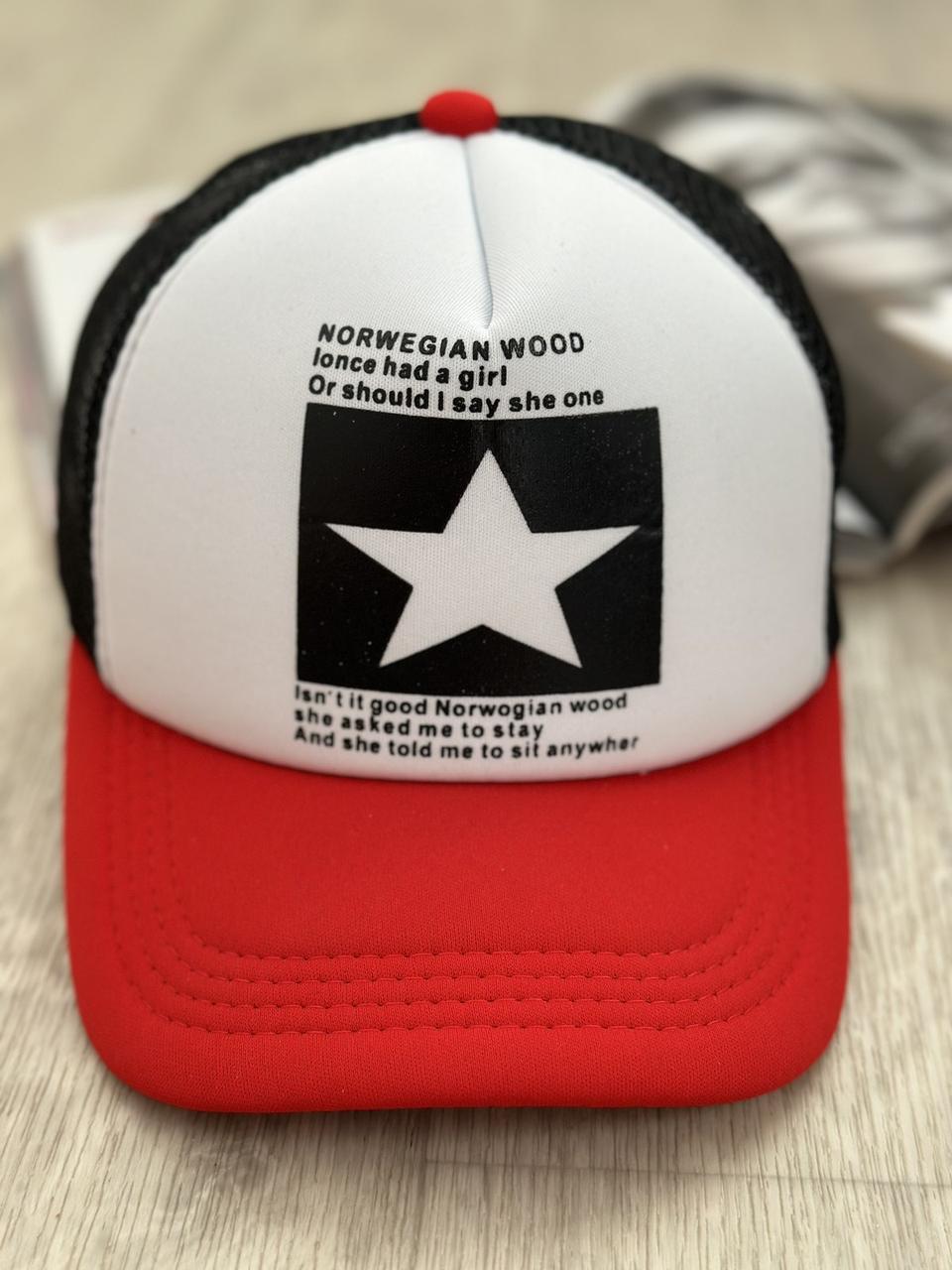 Кепка-тракер с сеточкой Звезда 56-61 см Черный с красным (8098) - фото 7