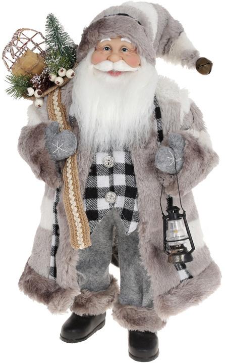 Мягкая игрушка Санта с мешком и фонарем 46 см Серый (BD-845-241)