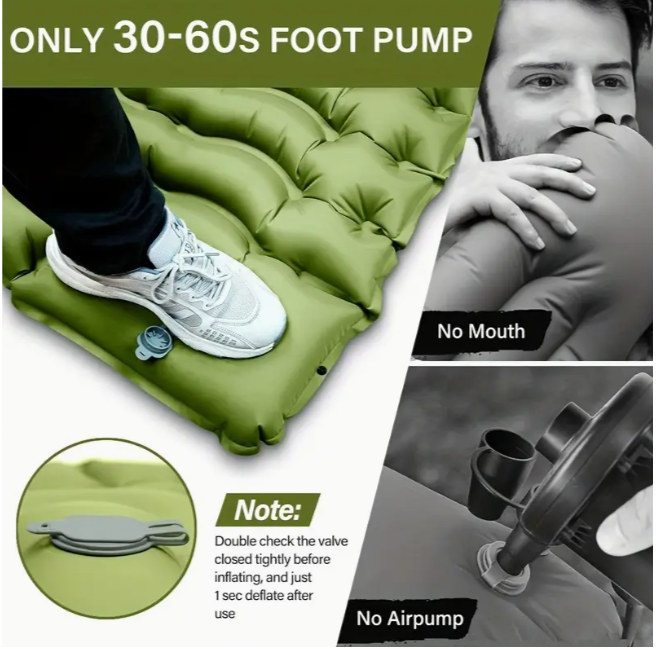 Килимок туристичний з вбудованою системою накачування та з подушкою 201x70 см (1408) - фото 2