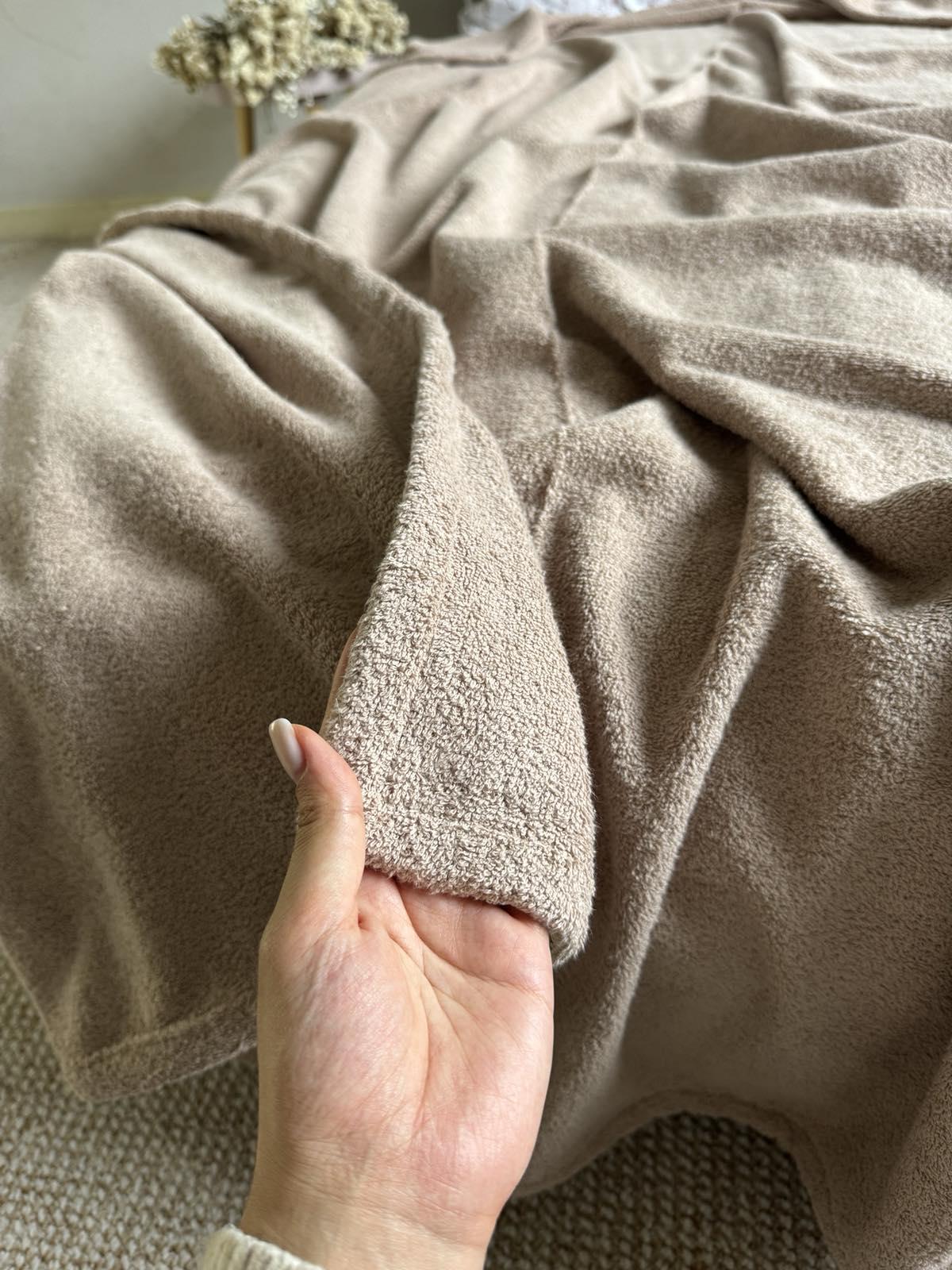 Простынь-покрывало махровое ZEINTEX MADEIRA хлопковое 150х220 см Капучино (26984066) - фото 2