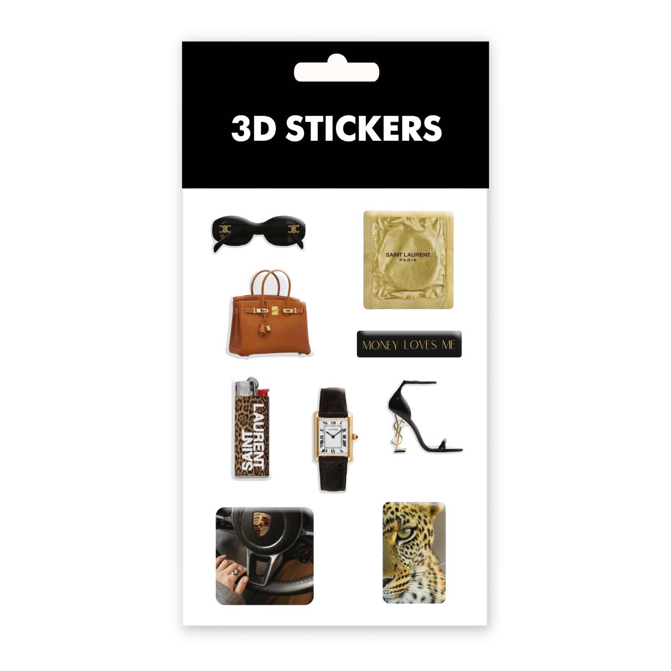 Набор наклеек объемных для телефона Gold Edition 3Д Набор наклеек объемных для телефона Gold Edition 3Д