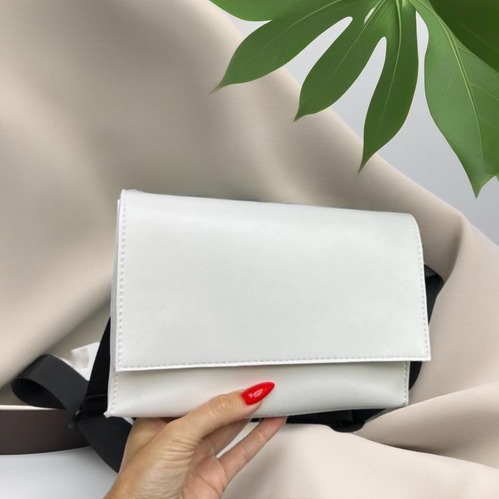 Сумка через плечо женская современная городская экокожа 22х15х7 см Белый - фото 2 Сумка через плечо женская современная городская экокожа 22х15х7 см Белый - фото 2