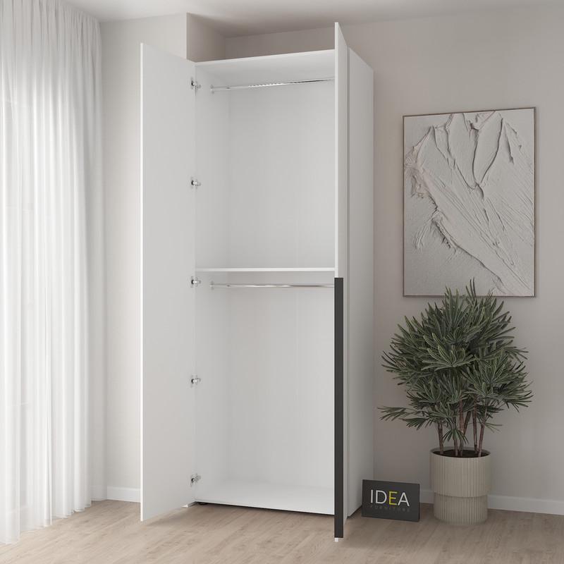 Шафа для одягу Idea С-7.1 з двома штангами Білий/Білий (1806) - фото 2 Шафа для одягу Idea С-7.1 з двома штангами Білий/Білий (1806) - фото 2