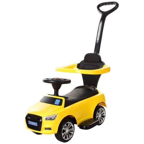 Каталка-толокарь детская Bambi с родительской ручкой Желтый (M 3503A-6)