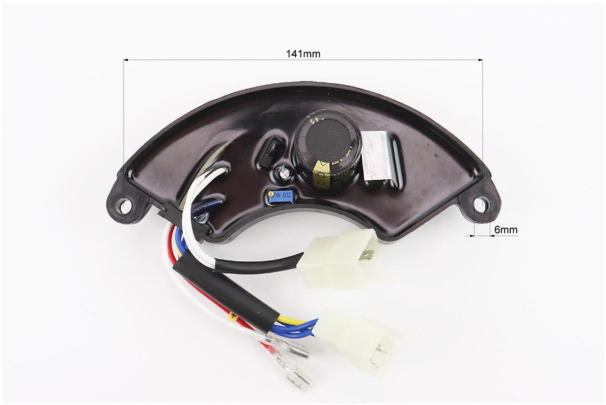 Реле напряжения AVR трехфазное к генераторам корпус/сегмент/пластик/контакты 2 мама + 2 папа + 4 папа/250 V/470µF 4-6 кВт - фото 2