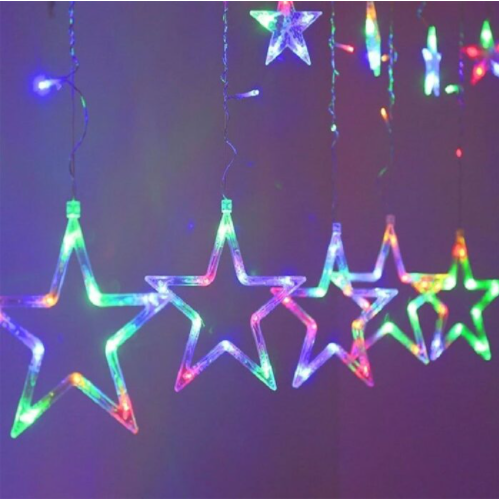 Гирлянда звезды STAR CURTAIN 100 LED 80х50 см 3 м (1503626972) - фото 6