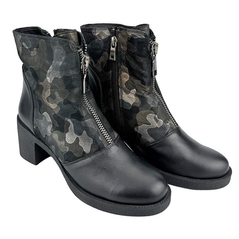 ЖенскиеБотинки кожаные осенние К-005098  р.  38 24,5 см Черный