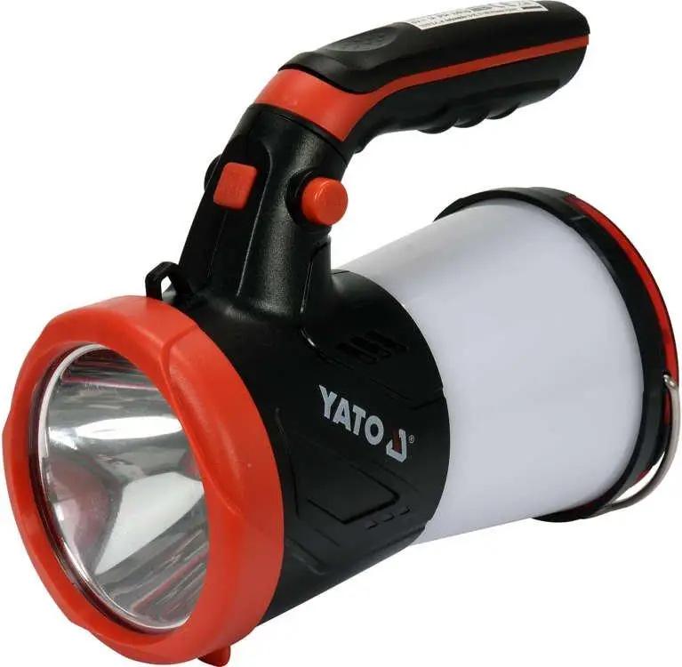 Фонарь LED-диодный аккумулятор YATO Li-Ion 3.7В, 1Вт, 600-1200Лм с ручкой, зарядное устройство USB