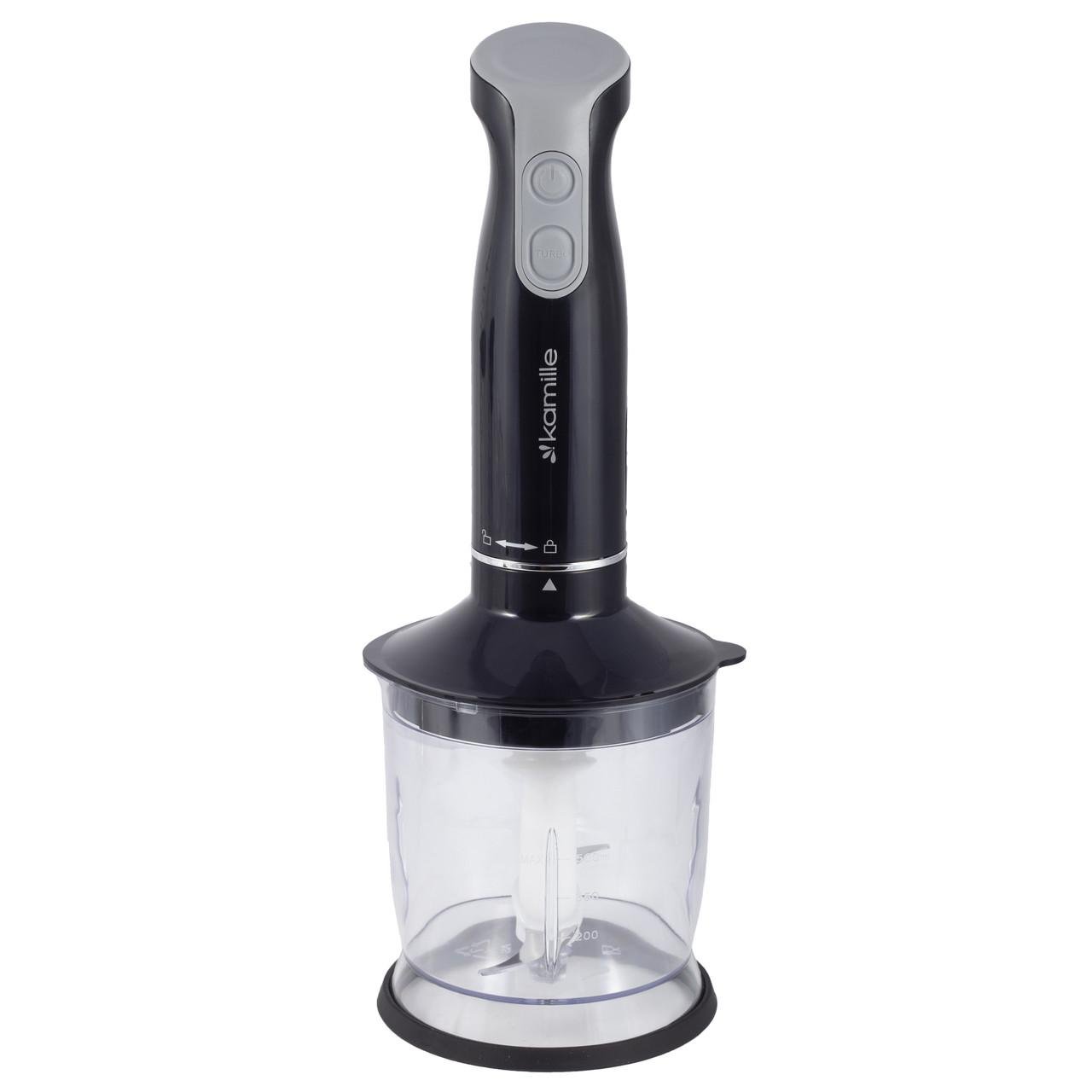 Блендер ручной 4в1 Kamille со стаканом 400W 38 см Черный (KM-6746)